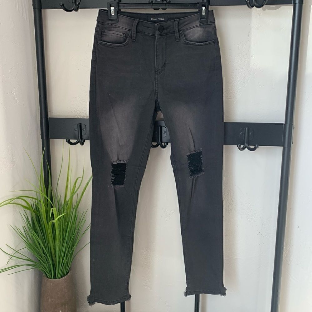 Urban Noble jeans distressed, high waist, black, size 28